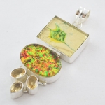 Pure silver colorful dichroic glass fashion pendant jewellery